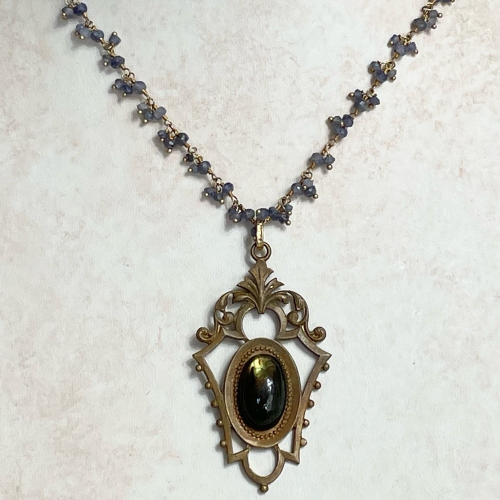 Sapphire and labradorite necklace